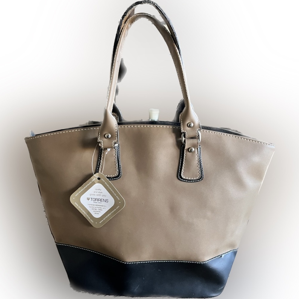 New Spanish Bi-color Synthetic Leather Bag